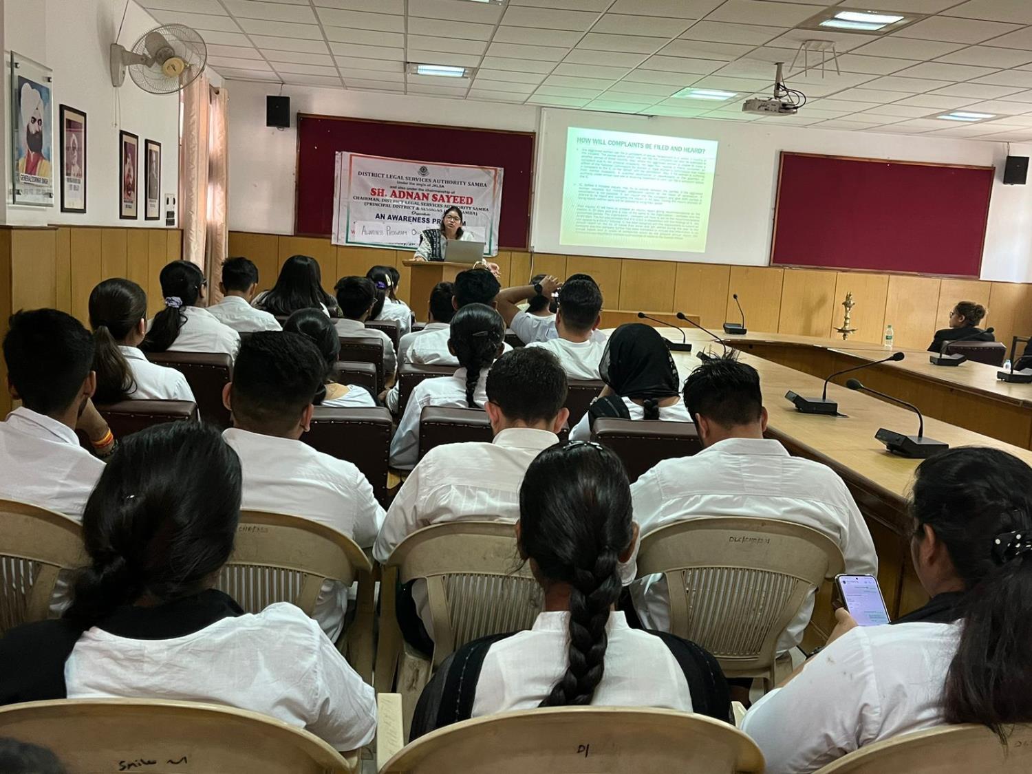 Legal aid clinic of Dogra Law college in collaboration with District legal services authority, samba organised an awareness programme on POSH ACT 2013 on 3/06/2024.